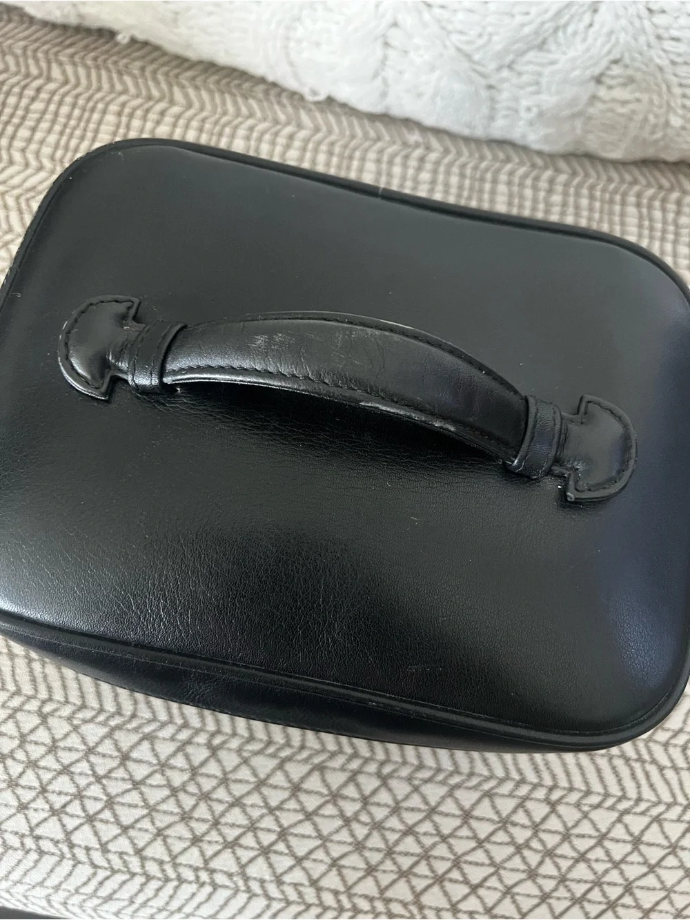 Chanel Black Quilted Leather Top-Handle Vanity with Gold Zipper